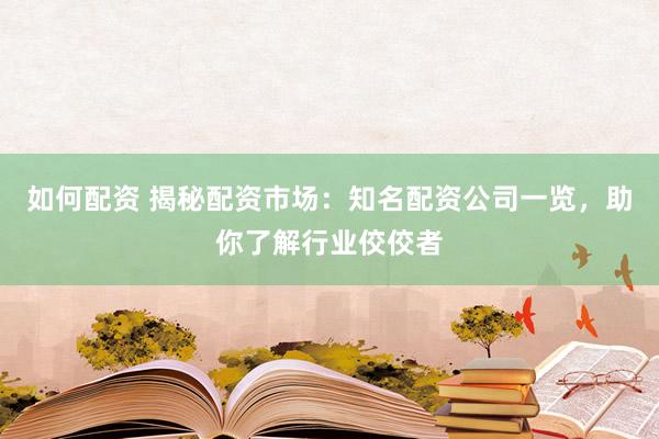 如何配资 揭秘配资市场：知名配资公司一览，助你了解行业佼佼者