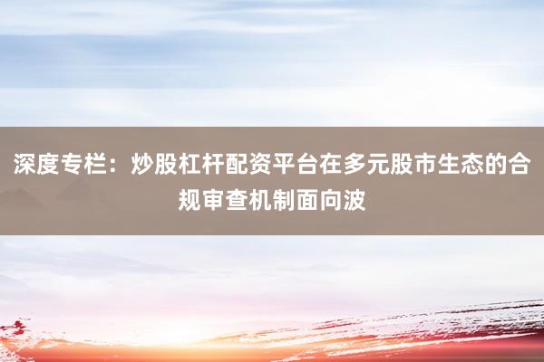 深度专栏：炒股杠杆配资平台在多元股市生态的合规审查机制面向波