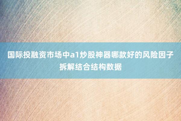 国际投融资市场中a1炒股神器哪款好的风险因子拆解结合结构数据